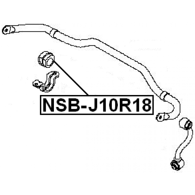 Втулка (сайлентблок) заднего стабилизатора FEBEST NSB-J10R18 preview 2 Втулка (сайлентблок) заднего стабилизатора FEBEST NSB-J10R18 preview 2