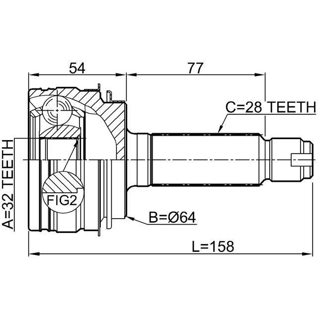 Шрус наружный задний 32X64X28 preview 2