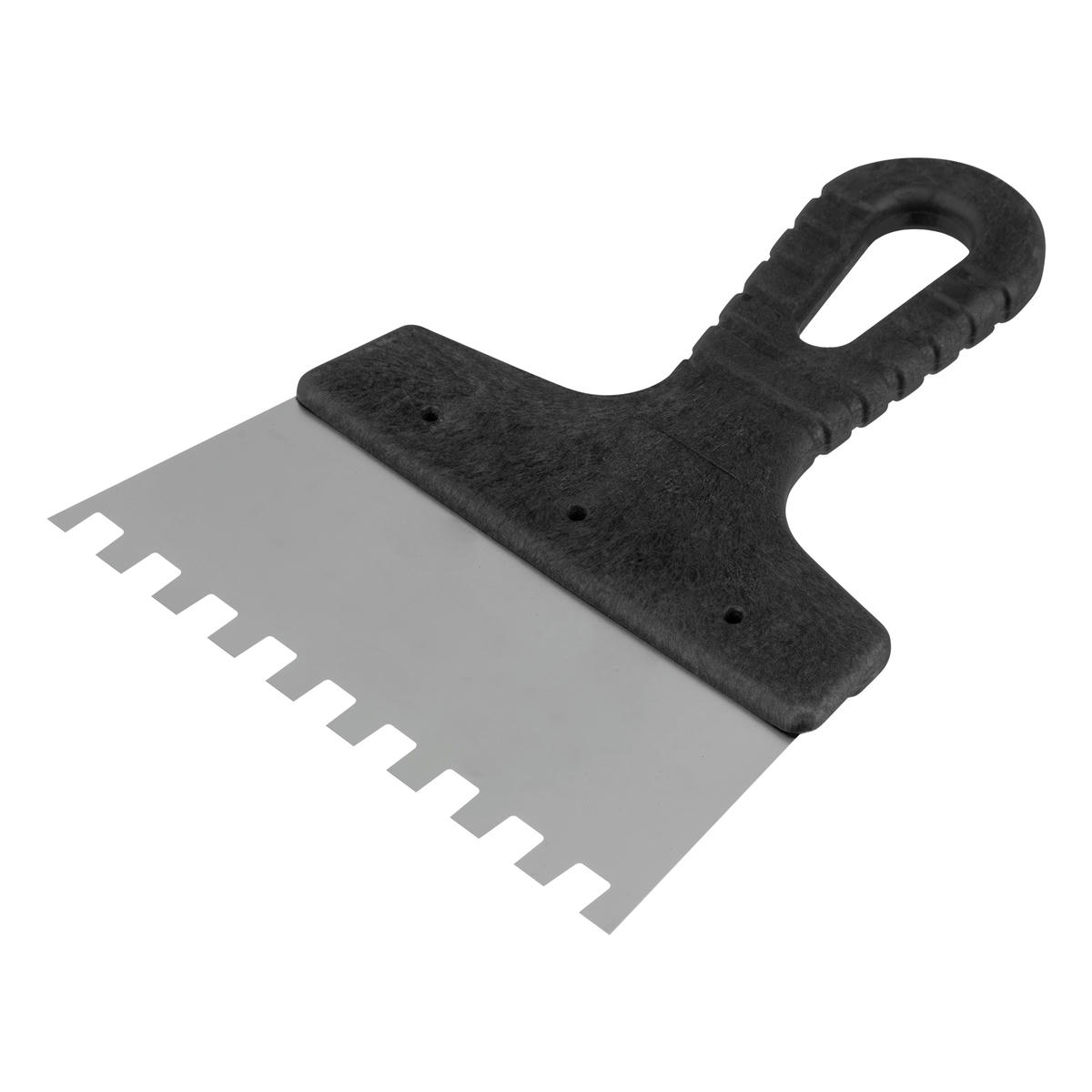 Шпатель из нержавеющей стали, 150 мм, зуб 8x8 мм, пластмассовая ручка СИБРТЕХ 85471 preview 1