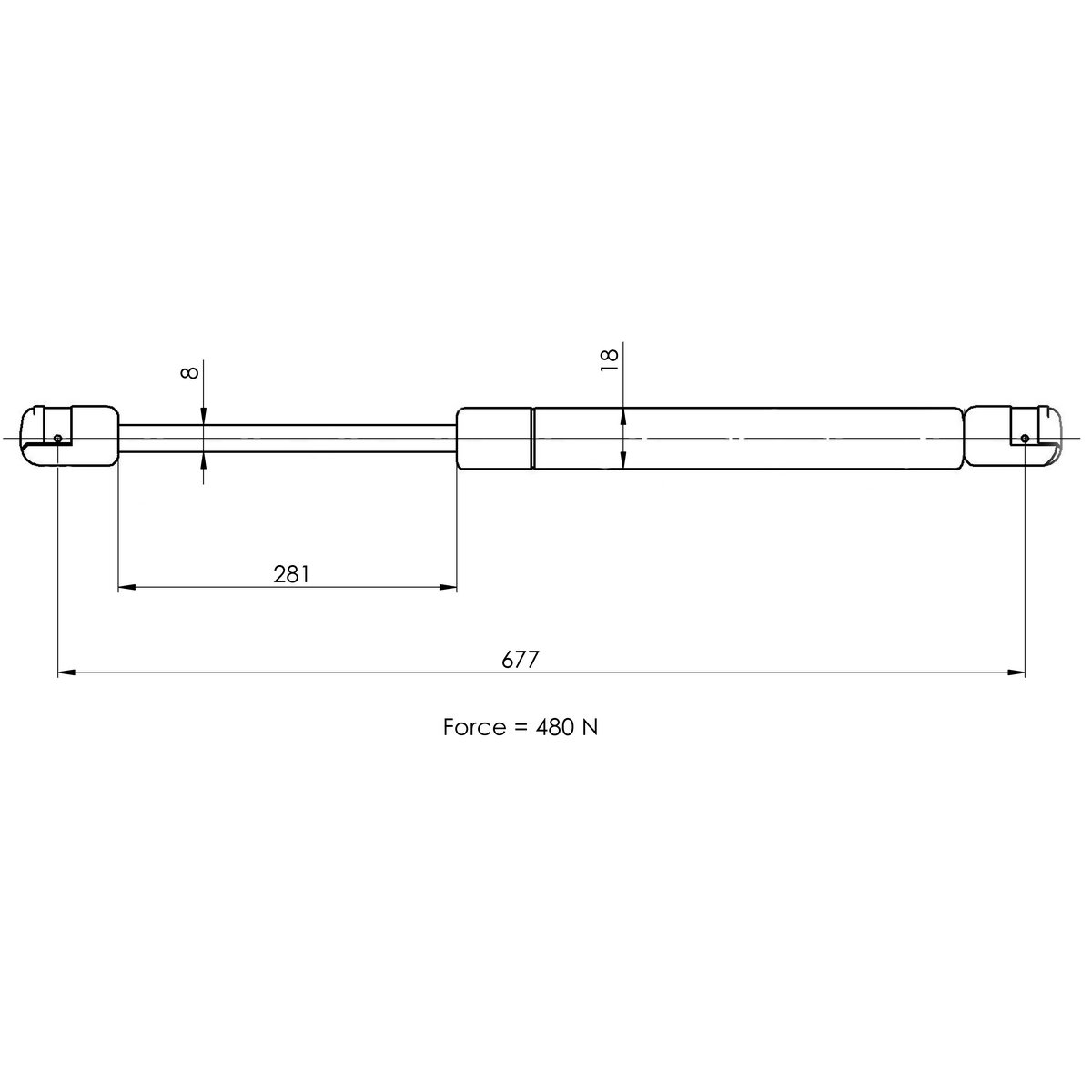Газовый упор багажника TRIALLI GS 1027 preview 2