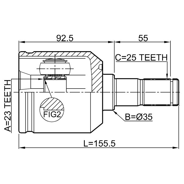 ШРУС внутренний FEBEST 1211-TUCRR preview 2