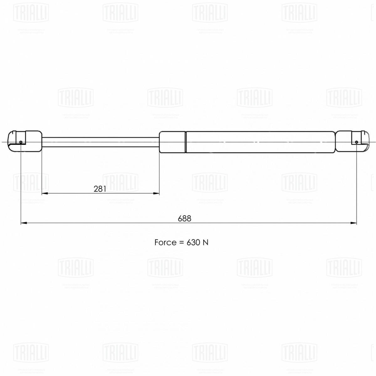 Газовый упор багажника TRIALLI GS 0904 preview 2