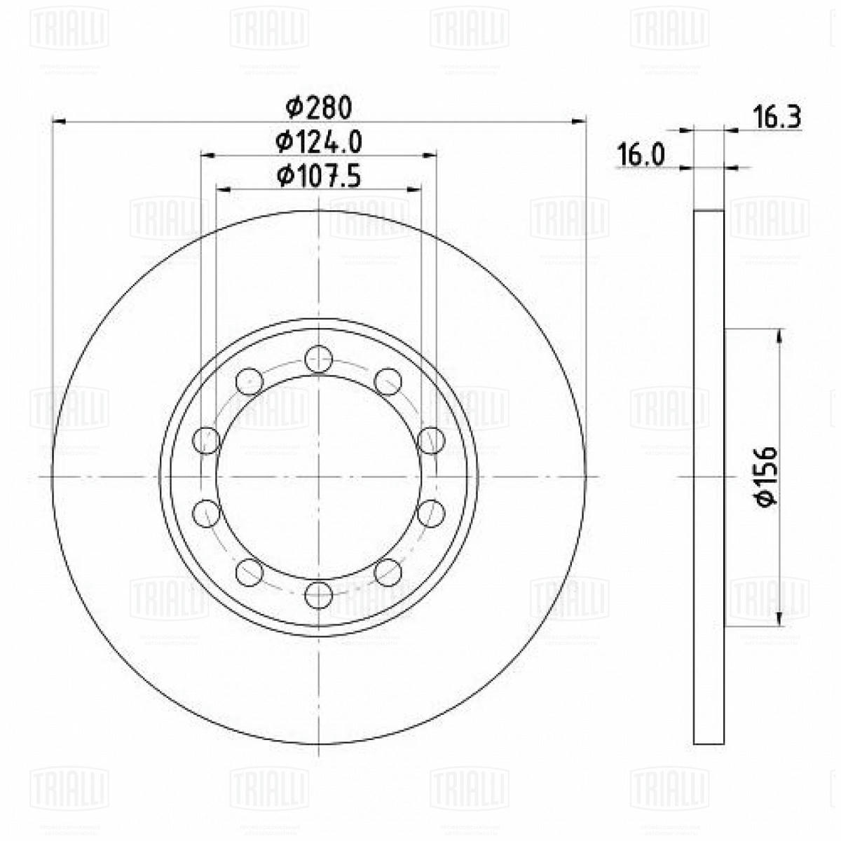 Диск тормозной задний TRIALLI DF 105104 preview 3 Диск тормозной задний TRIALLI DF 105104 preview 3