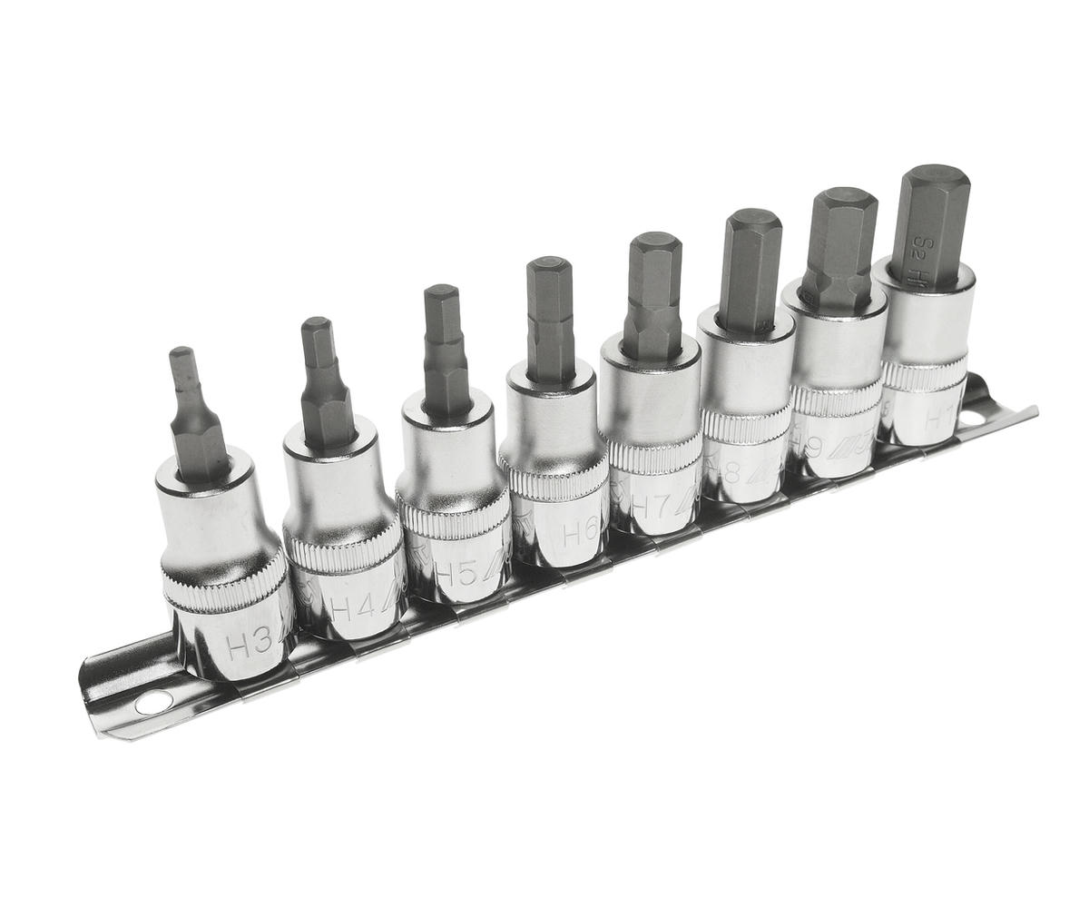 Набор головок торцевых с насадкой HEX 3/8" H3-H10, 8 предметов JTC preview 1