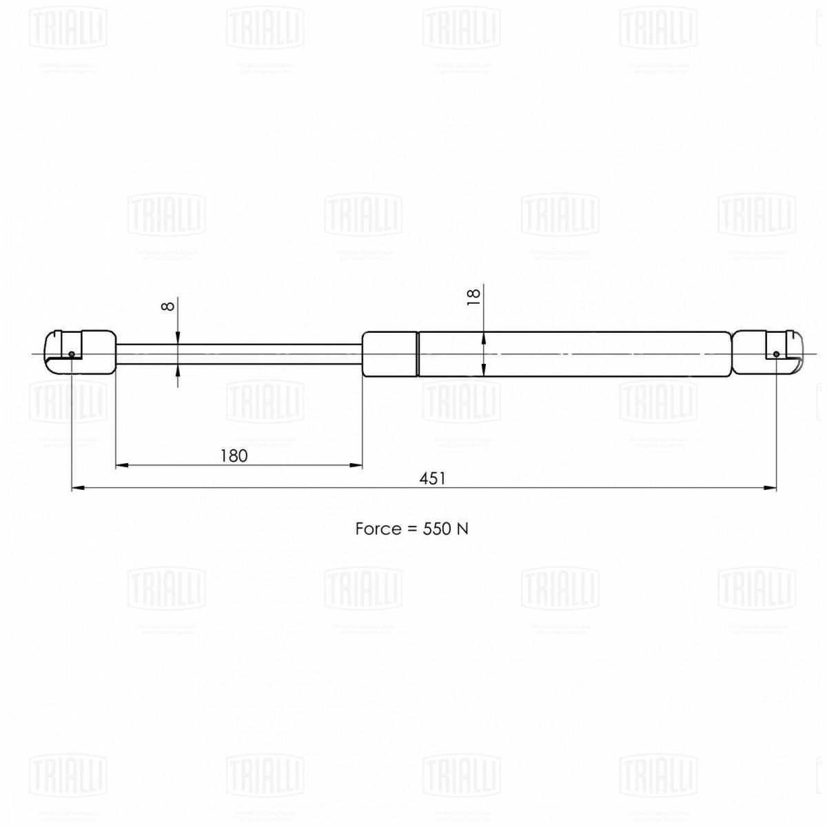 Газовый упор багажника TRIALLI GS 1833 preview 2