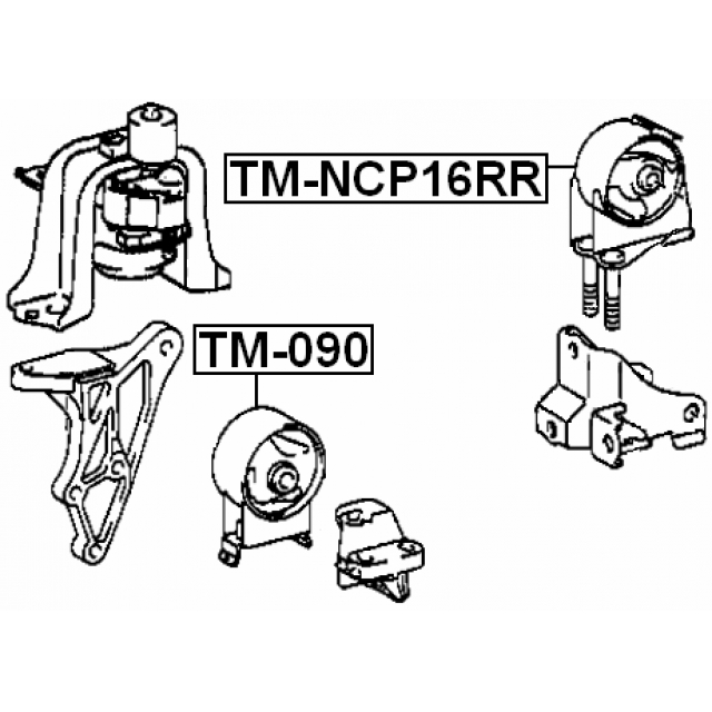 TM-NCP16RR_подушка двигателя задняя! Toyota Fun Cargo NCP25 4WD 99-05 preview 2