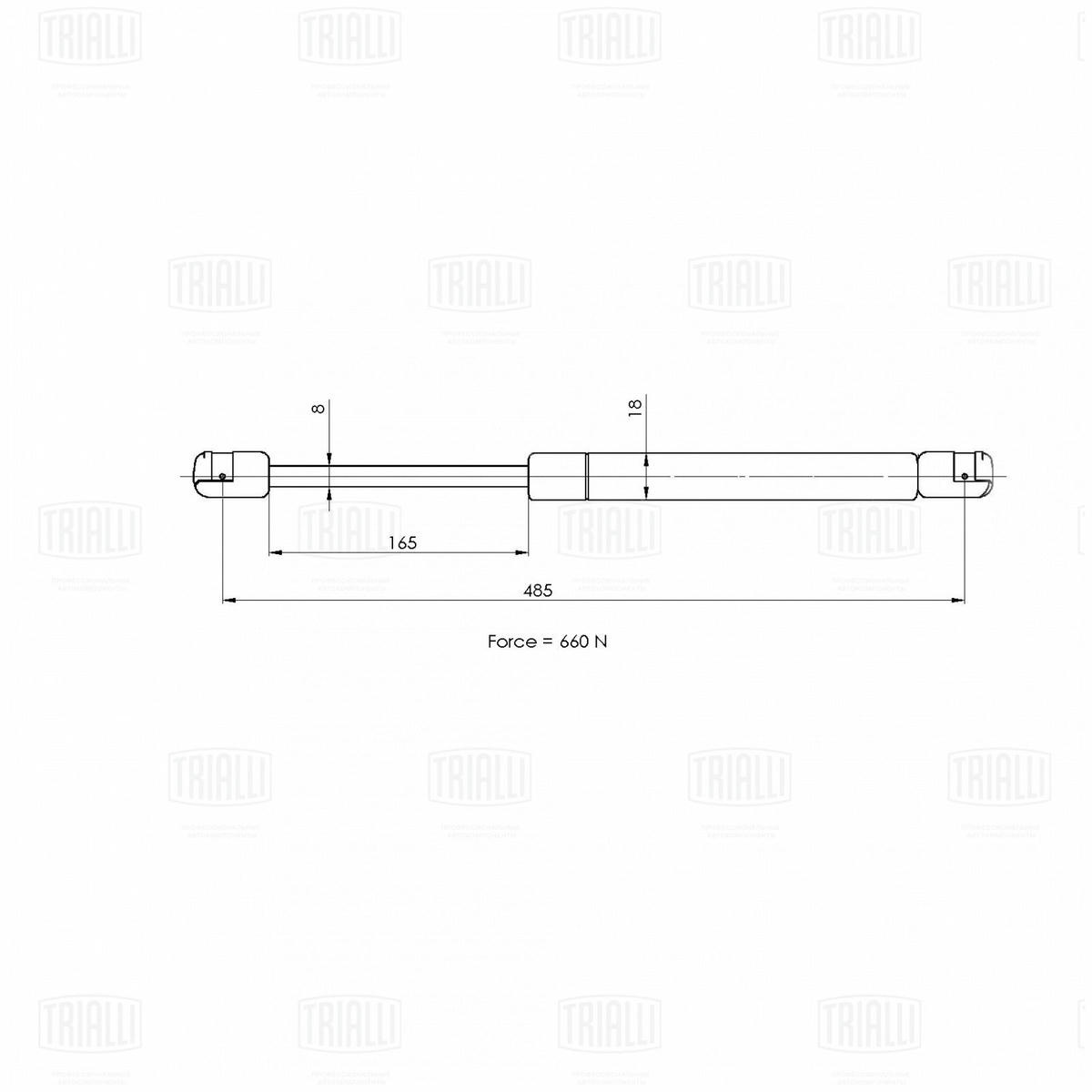 Газовый упор багажника TRIALLI GS 2124 preview 2