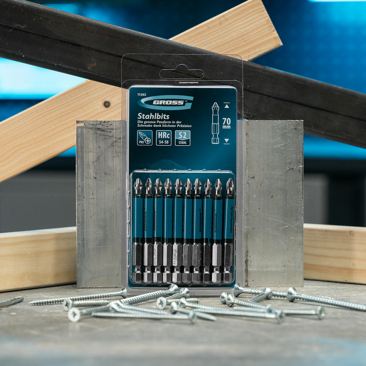 Набор бит PH2х70 сталь S2, круглый профиль (10шт) GROSS preview 5