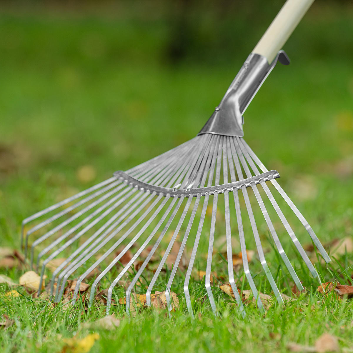 Грабли веерные стальные 300-480мм, 22 плоских зубьев, оцикованные, раздвижные без черенка PALISAD preview 7