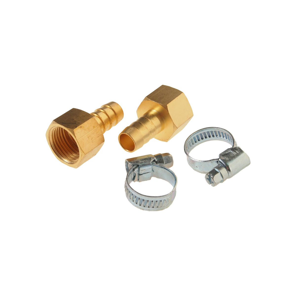 Штуцер пневматический внутр. резьба 1/2"- "елочка" 12мм (2 шт. + хомуты) в блистере ROCK FORCE preview 1