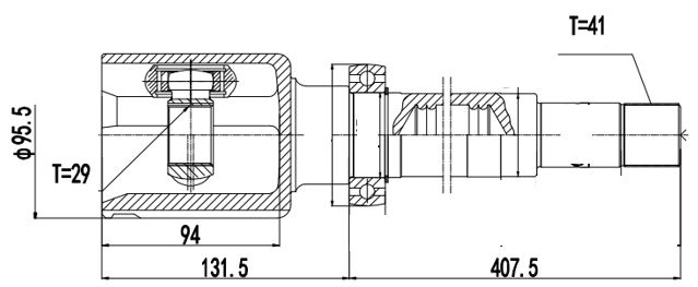 ШРУС для а/м Ford Transit (13-) 2.2TDCi VMT6 (внутр. перед. прав.) (GO 1040) preview 3