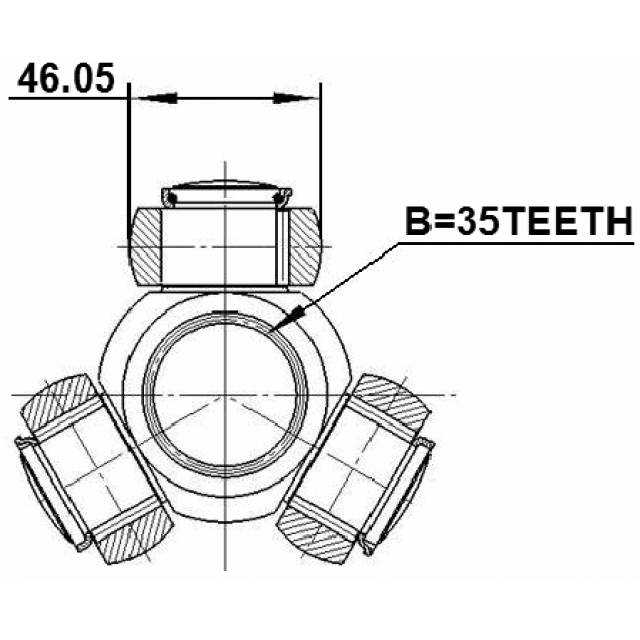 Трипоид 35x46.05 TOYOTA AVALON GSX30 2005.01-2012.10 FEBEST 0416-CW5 preview 2 Трипоид 35x46.05 TOYOTA AVALON GSX30 2005.01-2012.10 FEBEST 0416-CW5 preview 2