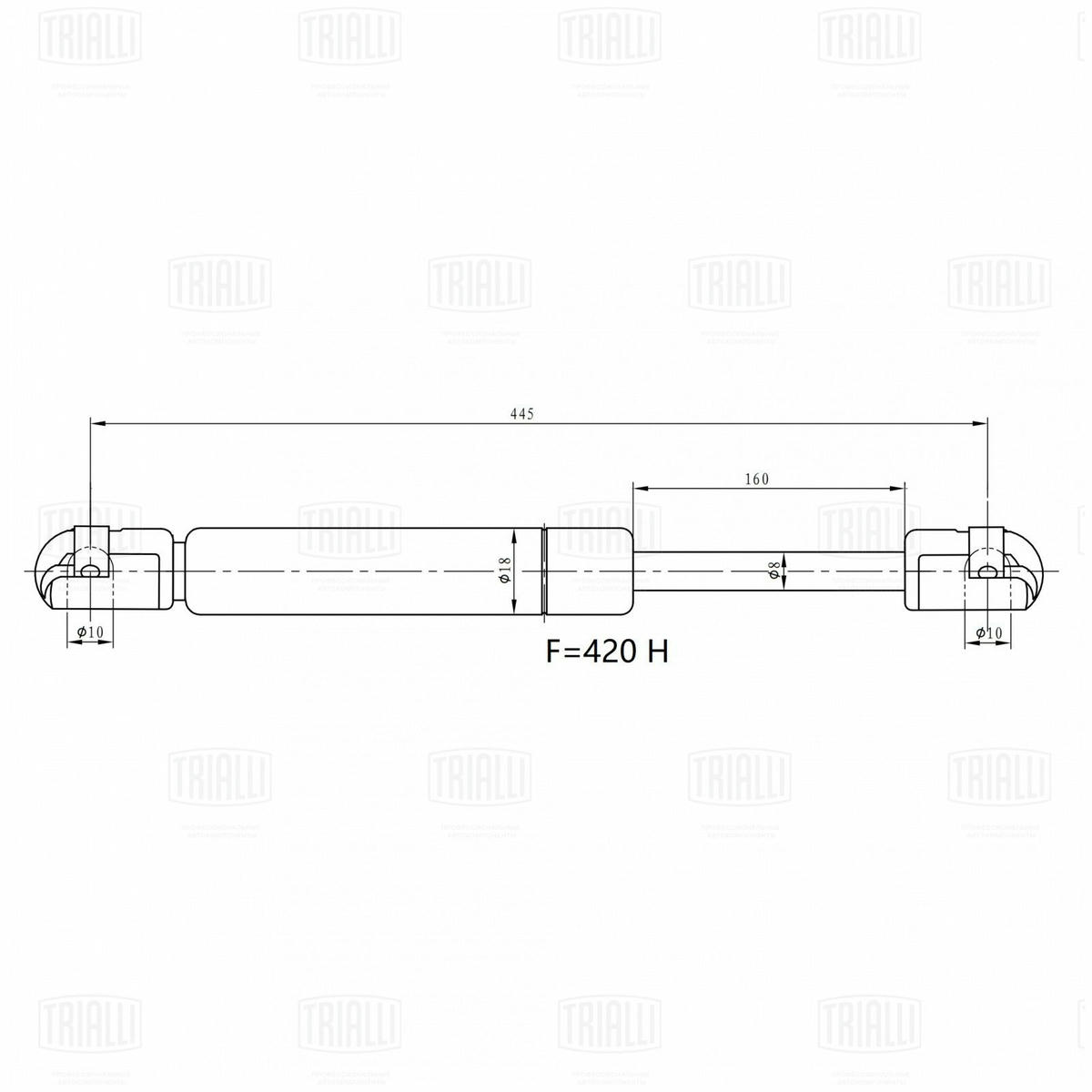 Упор газовый (амортизатор) для а/м Suzuki SX4 (06-) (крышки багажника) (GS 2404) preview 3