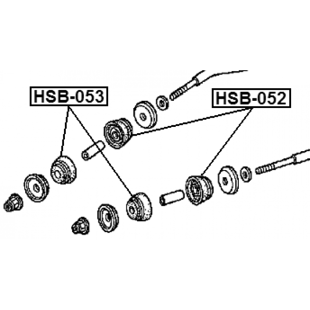 HSB053_сайлентблок растяжки рычага пер.! Honda Accord CG#/CH#/CL3 98> preview 2