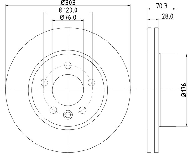 Диск торм. для а/м VW Crafter (16-) перед. d=303 (DF 084416) preview 3