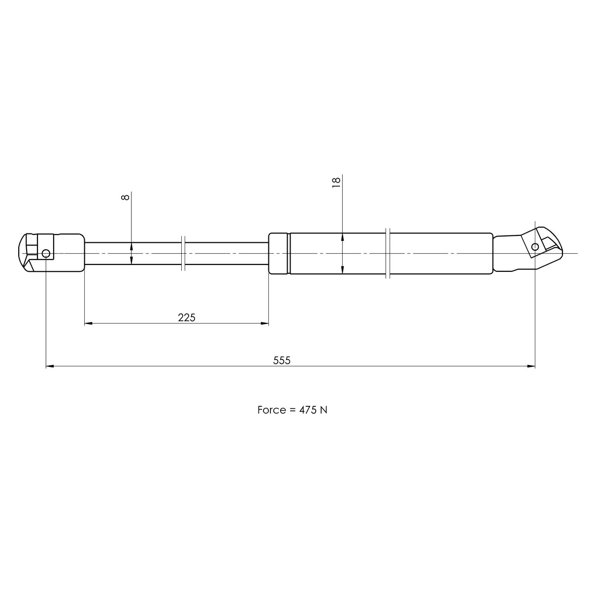Упор газовый (амортизатор) для а/м Ford Mondeo III (00-) универс. (крышки багажника) (GS 1020) preview 2