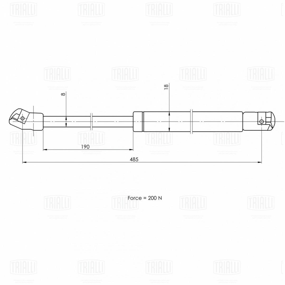 Газовый упор багажника TRIALLI GS 1017 preview 2