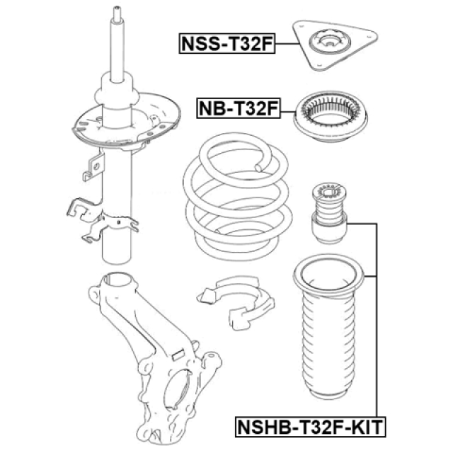 Пыльник переднего амортизатора с отбойником комплект NISSAN QASHQAI J11 2017.03- FEBEST NSHB-T32F-KIT preview 2