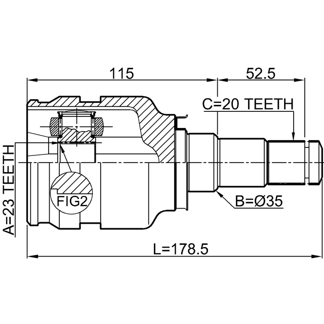 0111-ZRT270_ШРУС внутренний к-кт! 23x35x20 Toyota Auris 1.3-1.8/1.4D 07> preview 2