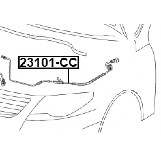 Трос привода открывания замка капота VOLKSWAGEN CC 2012-2017 FEBEST 23101-CC preview 2 Трос привода открывания замка капота VOLKSWAGEN CC 2012-2017 FEBEST 23101-CC preview 2