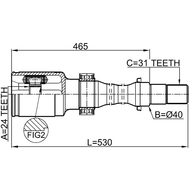 Шрус внутренний правый 24X40X31 preview 2