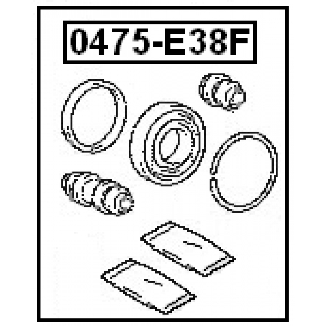 Ремкомплект суппорта тормозного переднего (на одну сторону) CHRYSLER IMPORT 1982-1996 FEBEST 0475-E38F preview 2 Ремкомплект суппорта тормозного переднего (на одну сторону) CHRYSLER IMPORT 1982-1996 FEBEST 0475-E38F preview 2