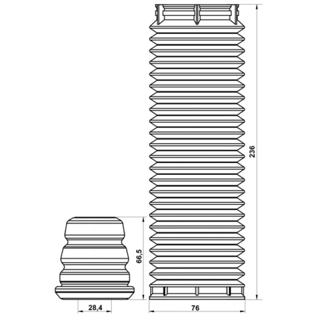 Пыльник переднего амортизатора с отбойником комплект FORD FOCUS CB4 2008- FEBEST VLSHB-S40IIF-KIT preview 2