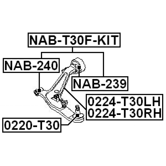Сайлентблок FEBEST NAB-T30F-KIT preview 2