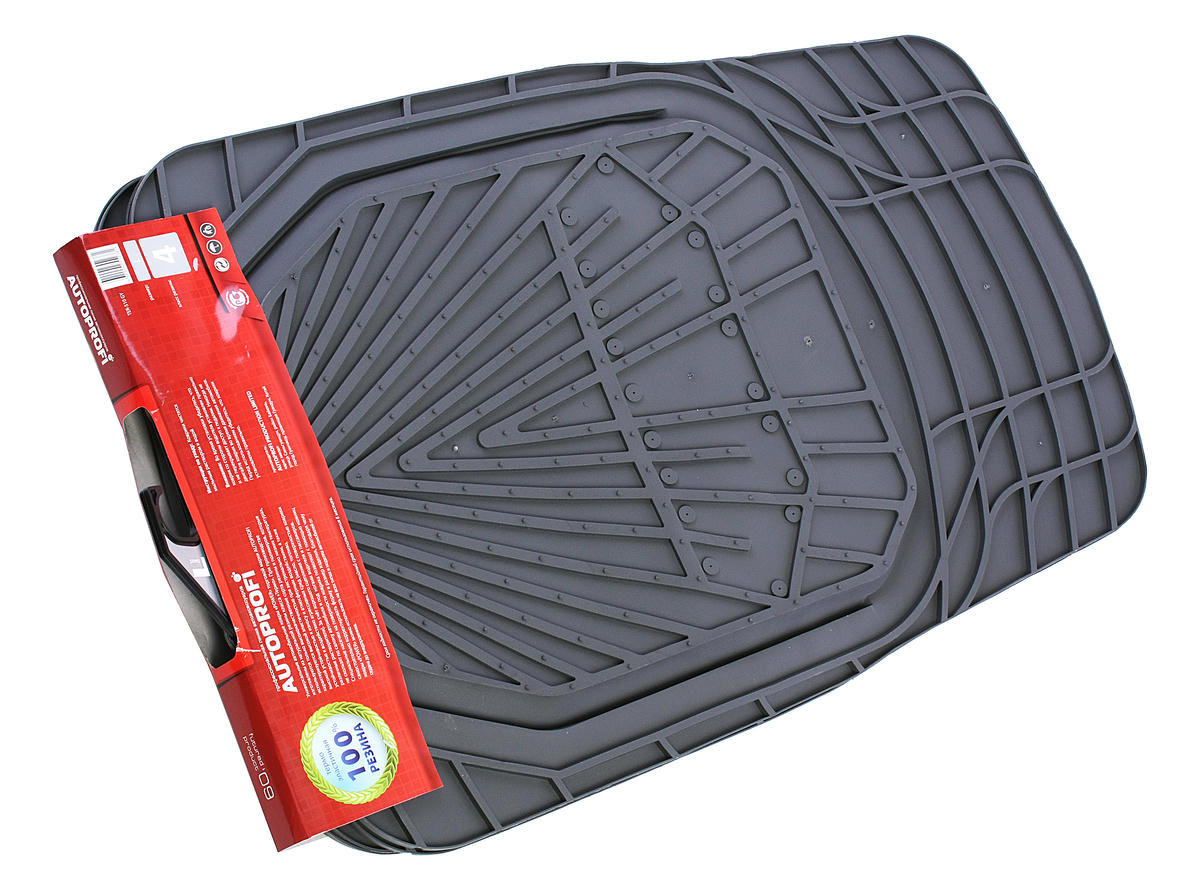 Коврики резиновые POWER TER-510 GREY универсальные,морозостойкие (4шт) AUTOPROFI /1/5 preview 1
