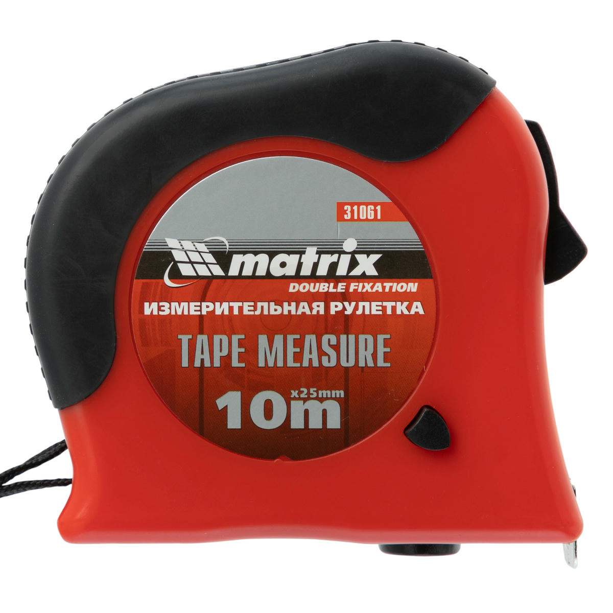 Рулетка 10м х 25мм, обрезиненный корпус, двойная плавная фиксация Matrix preview 4