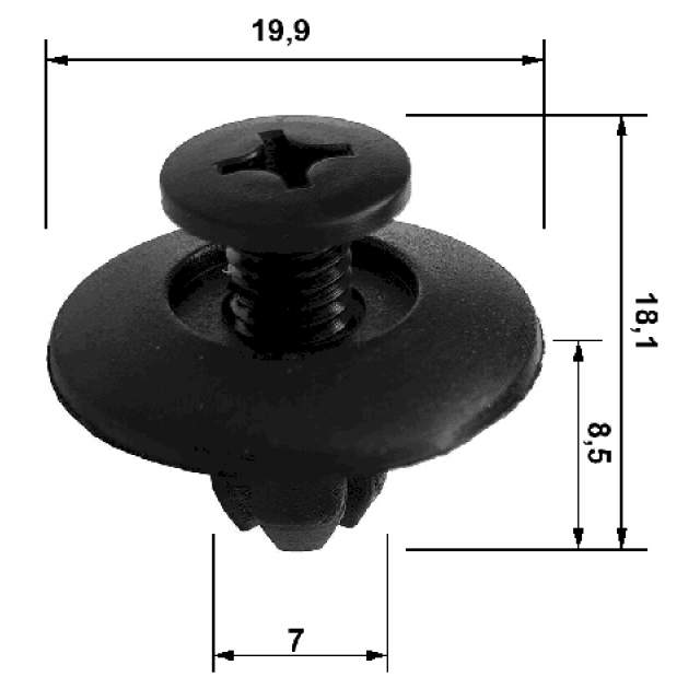 Клипса TOYOTA ALPHARD HV ATH10 2003.07-2008.04 (JP) 88570-053 preview 2