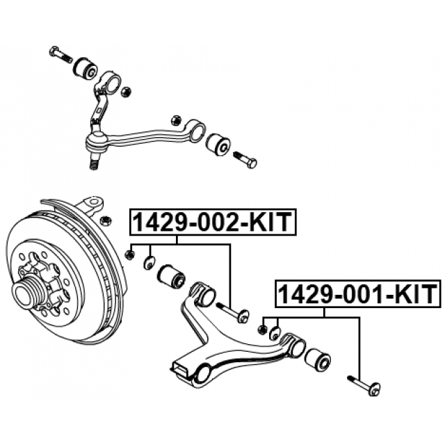 Болт с эксцентриком ремкомплект Ssang Yong Actyon 2001-2013 FEBEST 1429-001-KIT preview 2