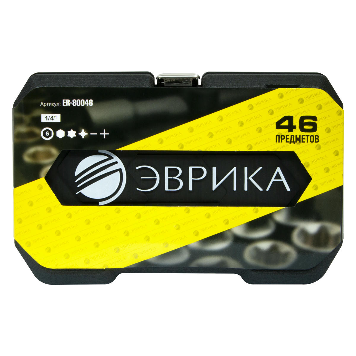 Набор головок торцевых 1/4" 6-гр" 46пр ЭВРИКА preview 2