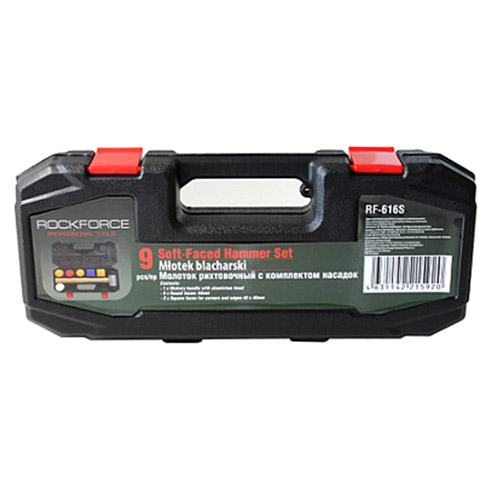 Молоток рихтовочный с набором насадок(L-320 мм, диам. бойка-40мм, квадратный боек-40х40мм) ROCKFORCE preview 1