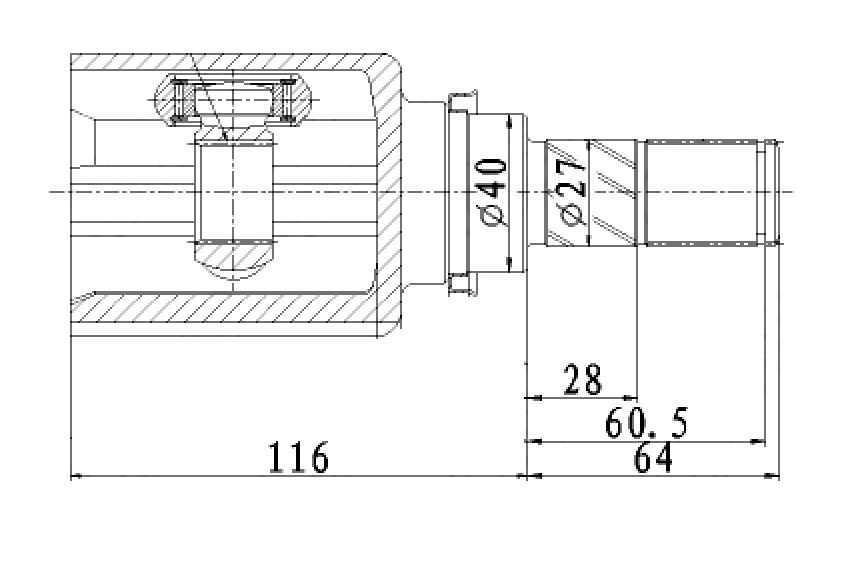 ШРУС для а/м Nissan Juke (10-) 1.6i MT (внутр. перед.) (GO 1445) preview 3