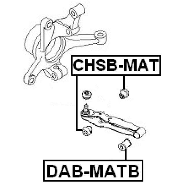 Втулка (сайлентблок) переднего стабилизатора FEBEST CHSB-MAT preview 2 Втулка (сайлентблок) переднего стабилизатора FEBEST CHSB-MAT preview 2