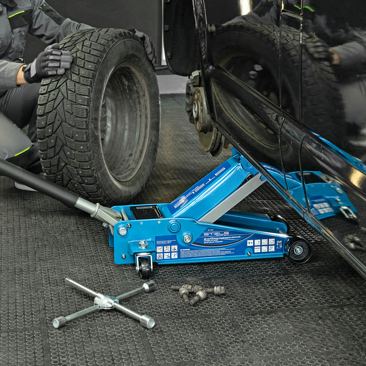 Домкрат подкатной гидравлический 3т 135-465мм быстрый подъем QUICK LIFT проф STELS preview 25