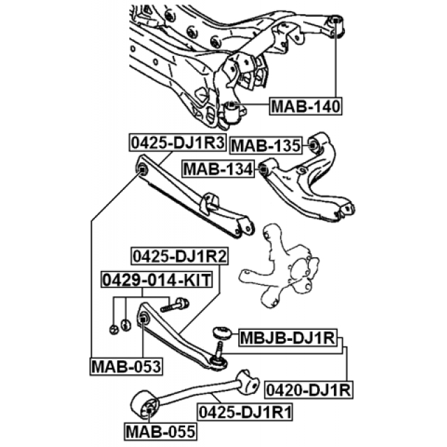 Болт с эксцентриком ремкомплект MITSUBISHI ECLIPSE DK2,4A 2005.04-2011.08 FEBEST 0429-014-KIT preview 2