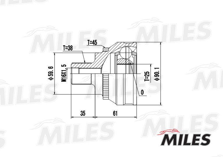 ШРУС AUDI 100 1.8-2.4D 82-94 нар. +ABS preview 3