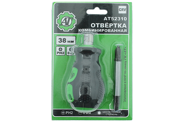 Отвертка комбинированная PH2-SL6, 38мм. пластиковая ручка АВТОТОРГ preview 3
