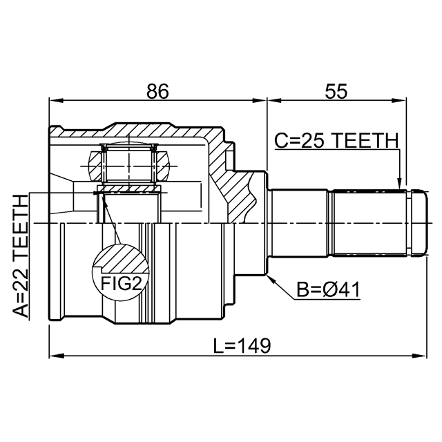 ШРУС внутренний FEBEST 1211-SOL2WD preview 2
