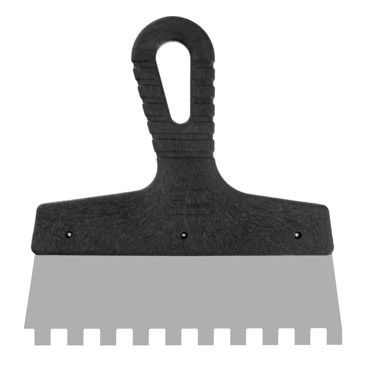 Шпатель из нержавеющей стали 200мм, зуб 10х10мм, пласт. ручка СИБРТЕХ preview 3