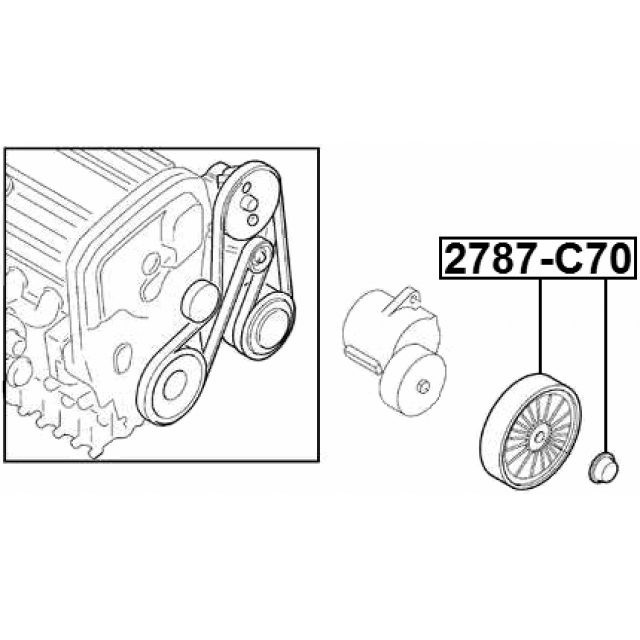 Ролик натяжной приводного ремня VOLVO S40/S60/S80/V70/XC70/XC90 FEBEST 2787-C70 preview 2