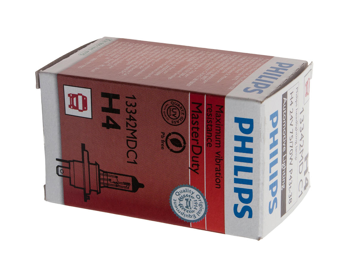 Лампа 24V H4 75/70W 1650lm P43T-38 3200K PHILIPS MasterDuty 1 шт. картон 13342MDC1 preview 1