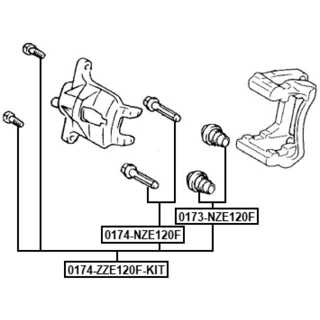 Втулка направляющая суппорта тормозного к-т TOYOTA COROLLA 2000-2006 0174-ZZE120F-KIT preview 2