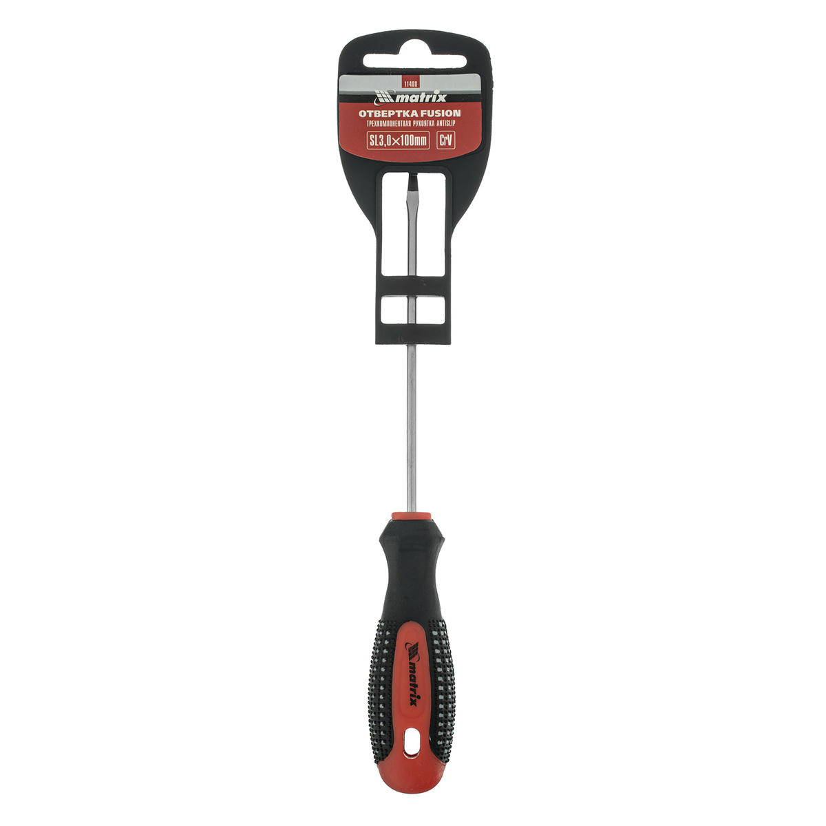 Отвертка шлицевая MATRIX Fusion SL3х100мм CrV preview 1