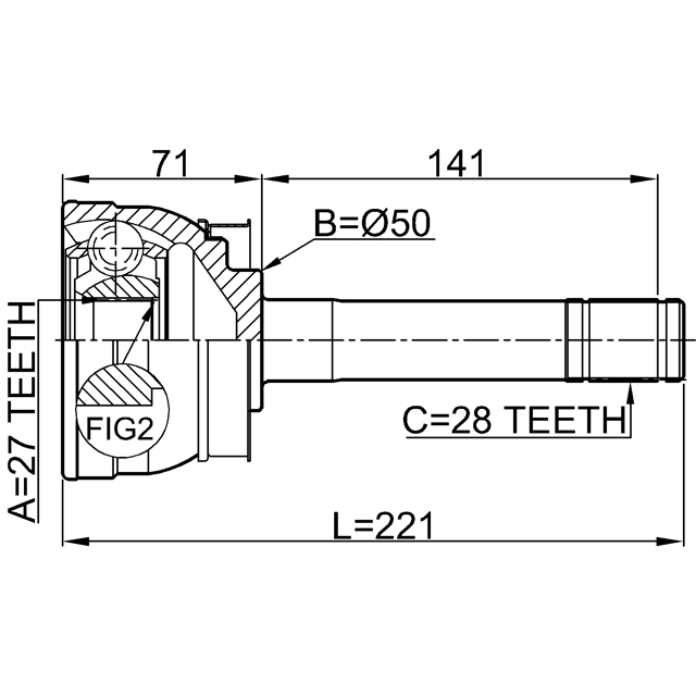 0210-064_ШРУС наружный к-кт! Nissan Terrano/Patfinder 3.3/3.5 VG33E/VQ35DE 94> preview 2