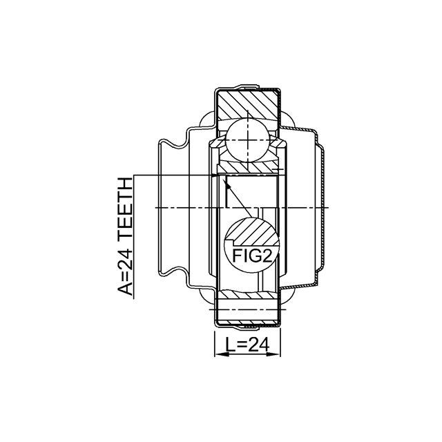ШРУС внутренний задний 24X80 BMW 3 E90/E91 1911-E87R preview 2
