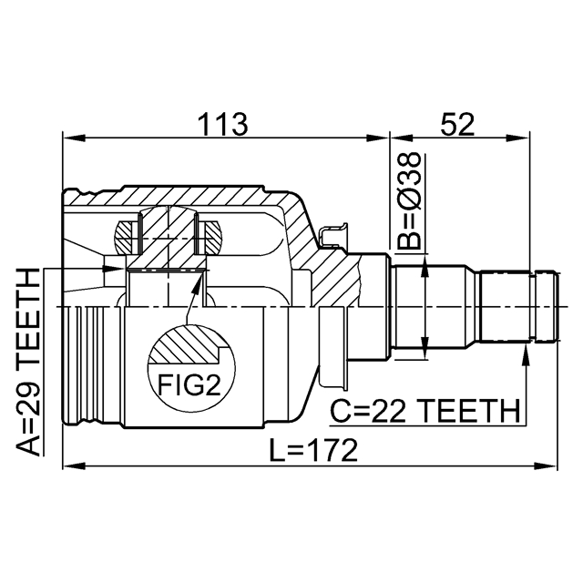 ШРУС внутренний FEBEST 1111-J200 preview 2