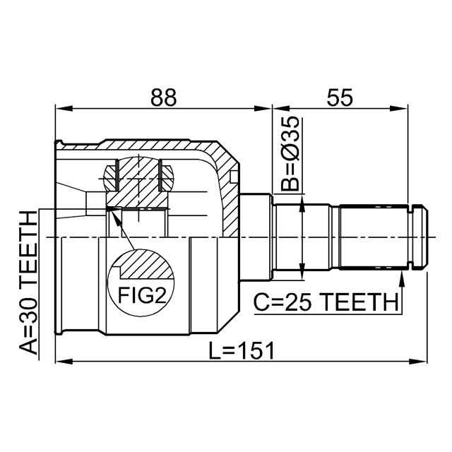 ШРУС внутренний FEBEST 1211-MAT15 preview 2